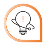 Light bulb with exclamation point