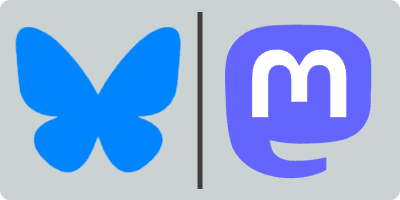 Bluesky and Mastodon logo