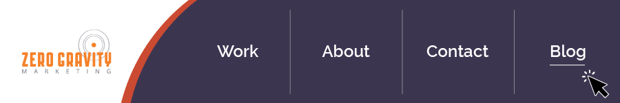 Zero Gravity Marketing Website Navigation