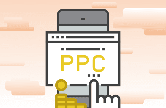 Finger clicking on PPC ad