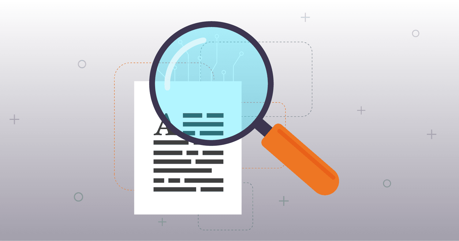 Magnifying glass looking at content