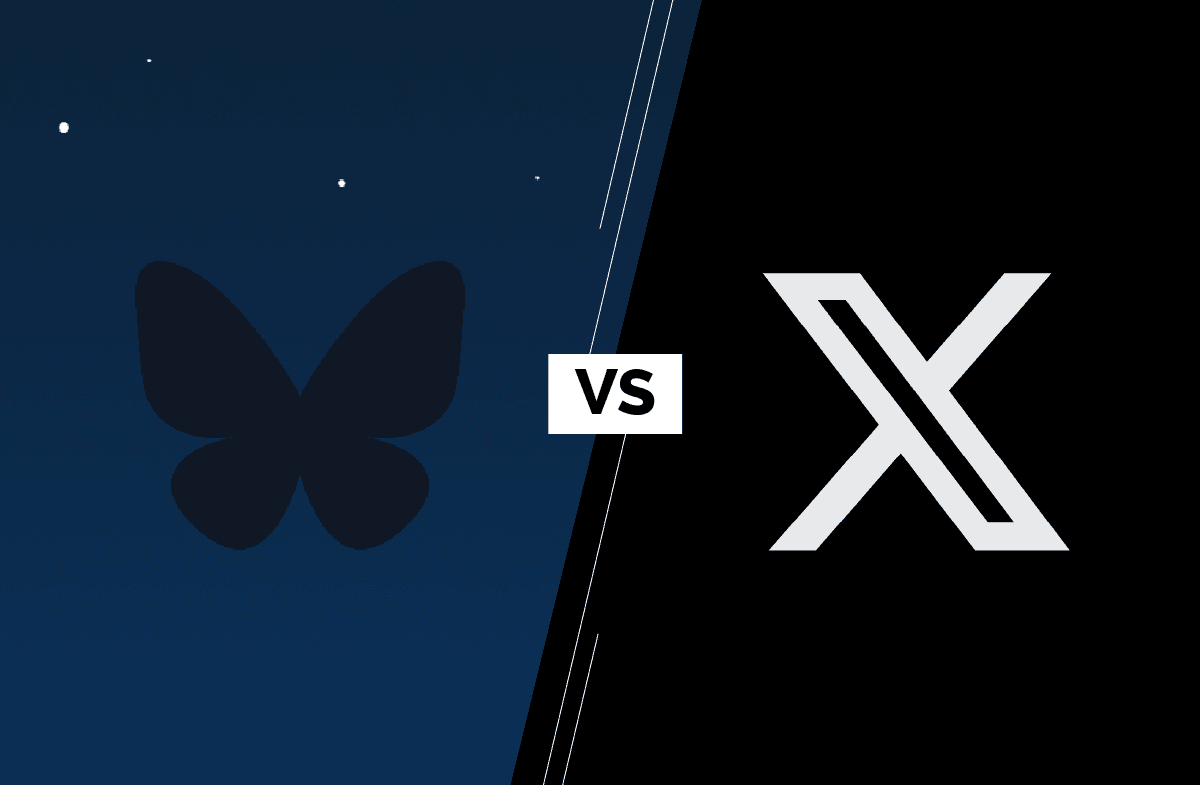 BlueSky vs X Logos