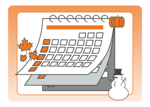 Holiday calendar for end of year