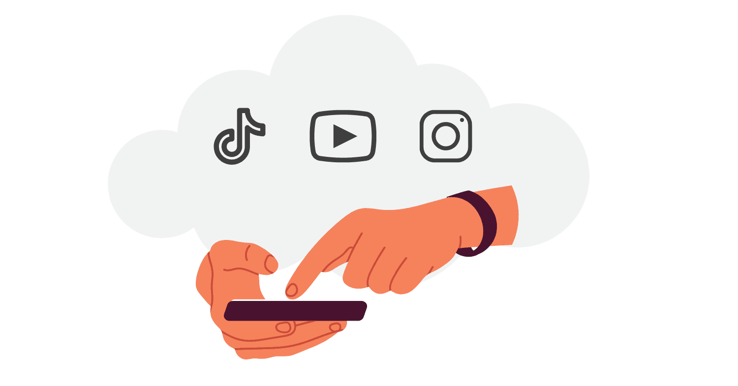 TikTok, YouTube, Instagram